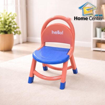 Coral and Blue Kids’ Chair in Cozy Room