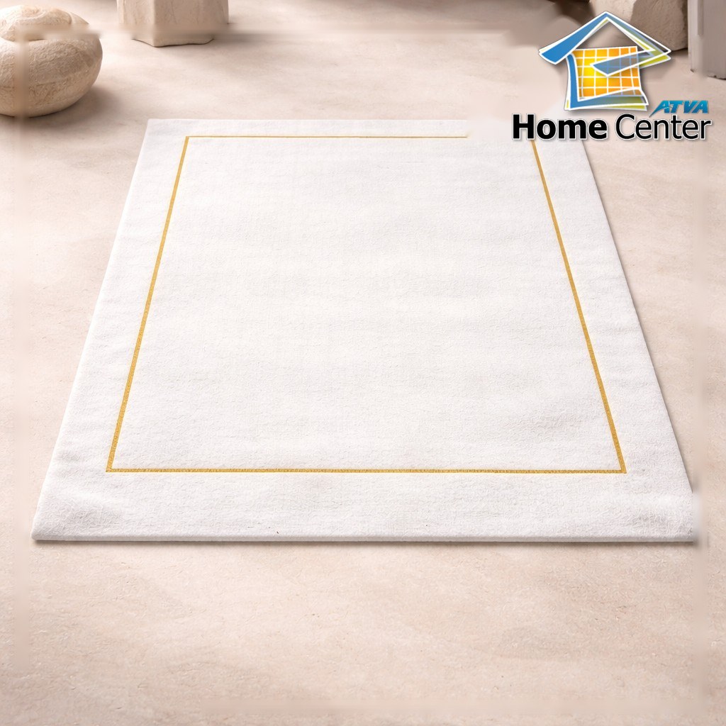 Elegant white drop cloth with golden border