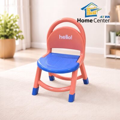 Coral and Blue Kids’ Chair in Cozy Room